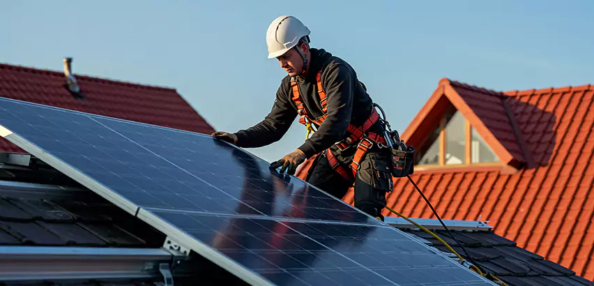 Solar Panels on Steel Roof Installation in Park Ridge